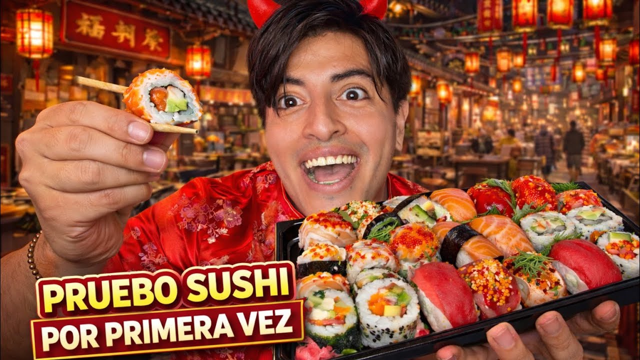 PRUEBO SUSHI POR PRIMERA VEZ *HAY ALGO ASQUEROSO* / ALEXANDER SORIA