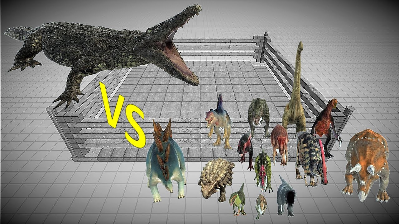 New unit Purussaurus vs. all 14 dinosaurs! | Animal Revolt Battle Simulator