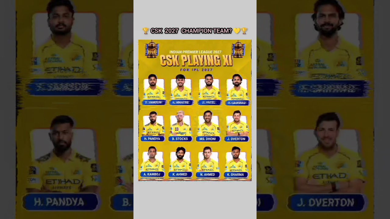 🔥 CSK Playing XI For IPL 2027 🏆 | Dhoni, Gaikwad, Hardik Pandya 😱 | CSK Dream Team #csk
