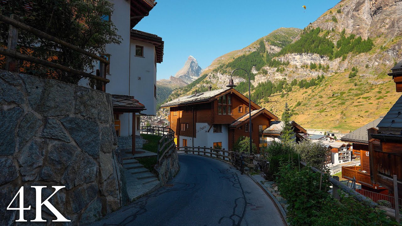 Bell ringing in Zermatt, Switzerland ⛪️  Walk with fantastic Alpine panorama, ASMR 🏔️🇨🇭