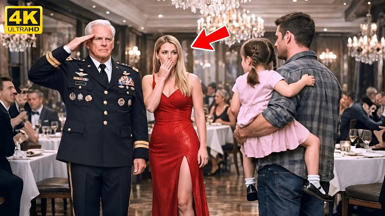 Blind Date Walked Out Laughing — Until Her Father Saw the Single Dad and Saluted Him.