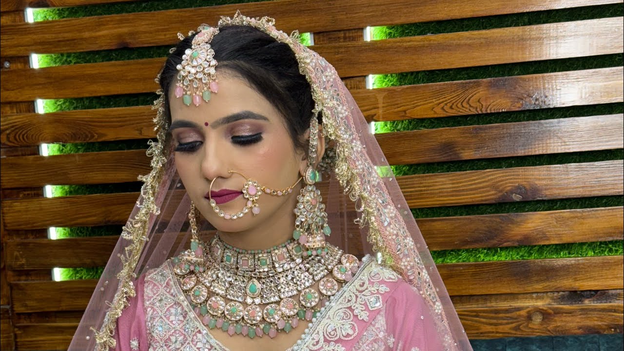 Baby pink lehnge wali bride👰🏻‍♀️