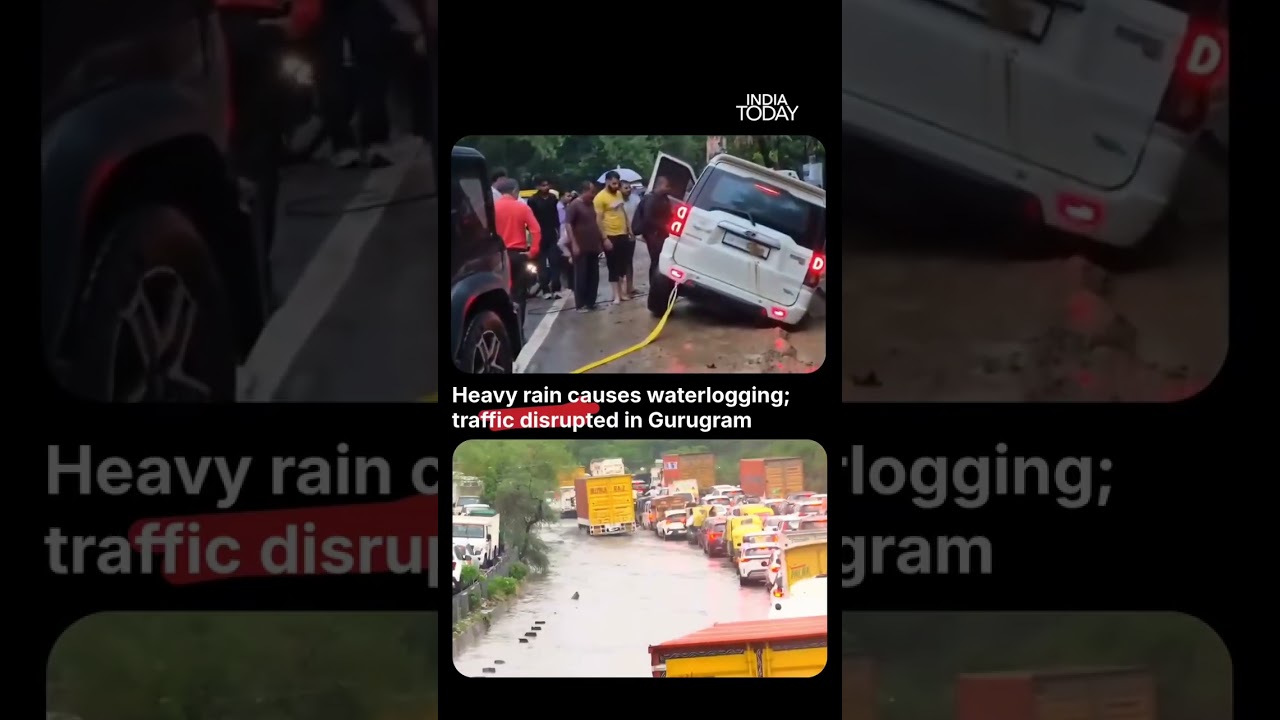 Heavy Rain Floods Gurugram | Massive Waterlogging Triggers Traffic Chaos Across The City