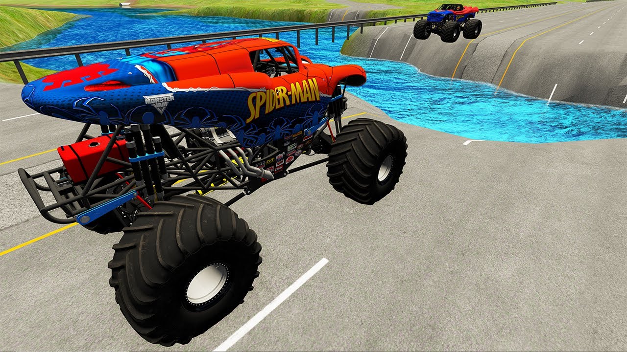 Monster Truck vs Giant Pit Car Crashes & Destruction &ndash; BeamNG.Drive