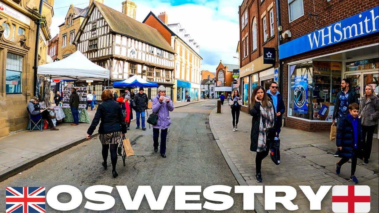 Walk in OSWESTRY Shropshire ENGLAND 4k