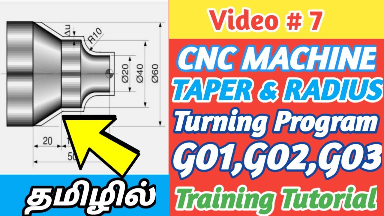 CNC Lathe Taper And Radius Turning Programming I Example 2