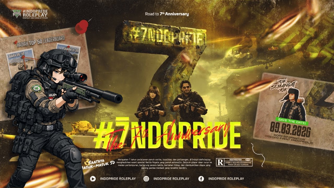 【GTA V ROLEPLAY】HBD 7th #Indopride ciee masuk SD #PolisiIDP #mediashareon