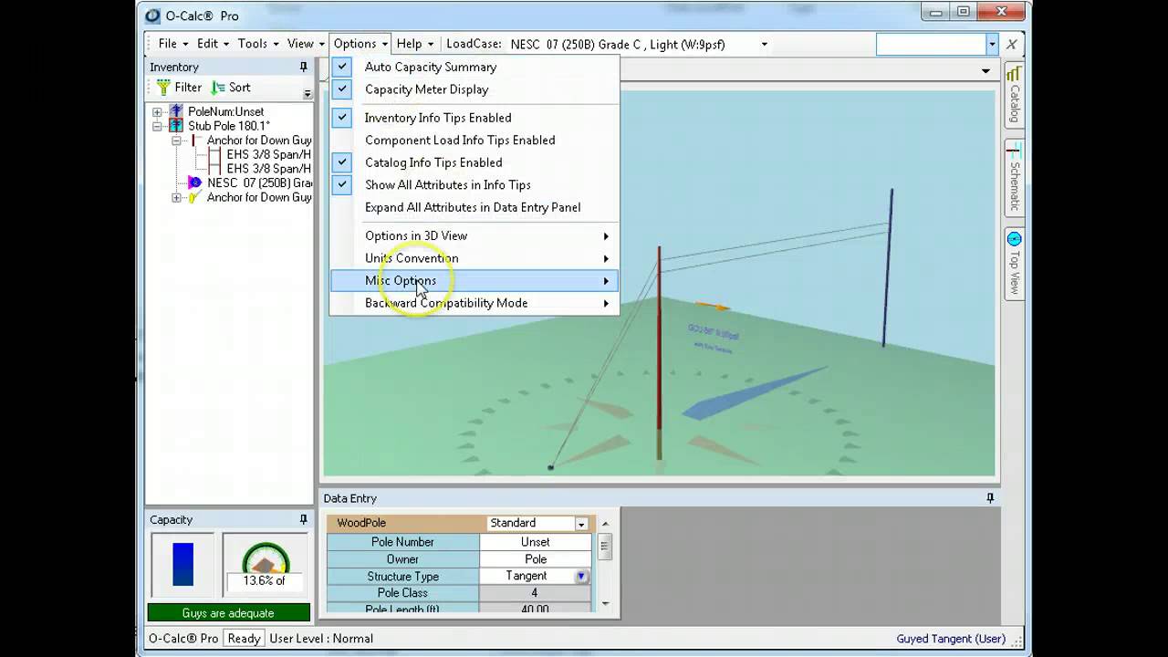 O-Calc Pro Stub Pole Analysis