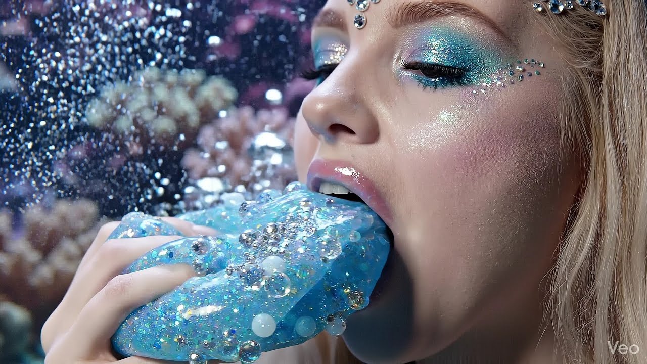 ASMR Mermaid Mukbang 🧜‍♀️💎 Eating Edible Crystal Sweets & Magical Slime!