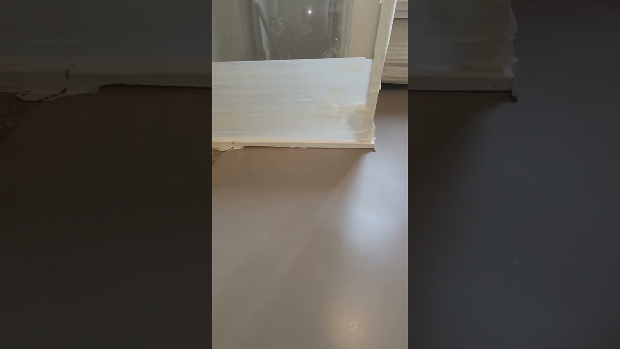 Finished  self leveling compound after using Spiked roller