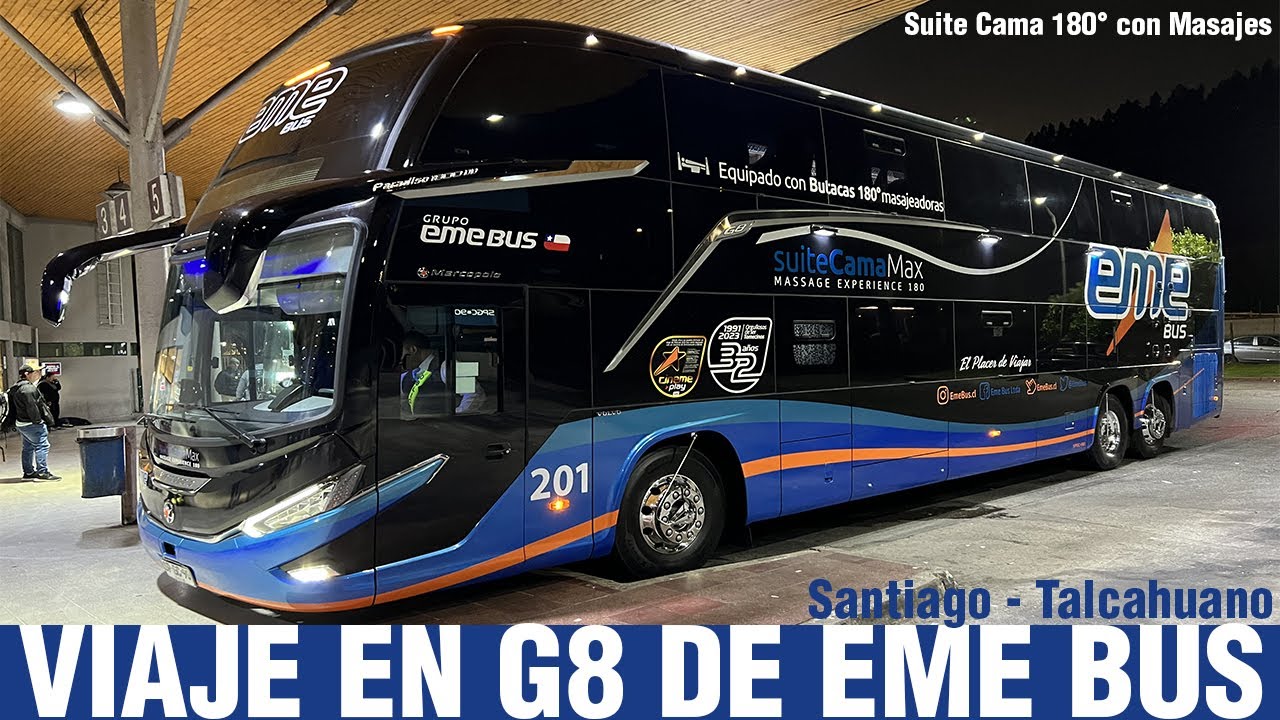 Viajando en Bus | Viaje en Eme Bus Santiago - Talcahuano (Bus Suite Cama Max 180&deg; con Masajeadores)