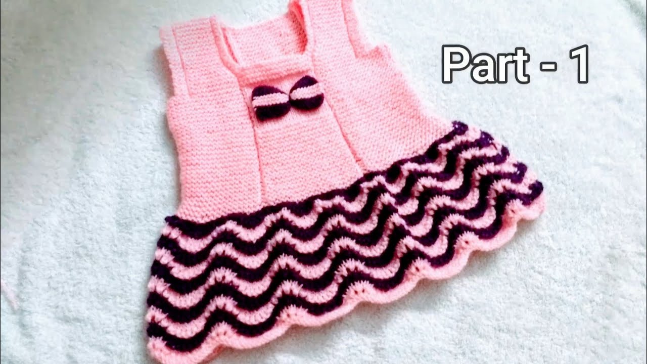 Knitting Baby Frock (1&2 year old ) very easy (Part - 1) Radhey Radhey.