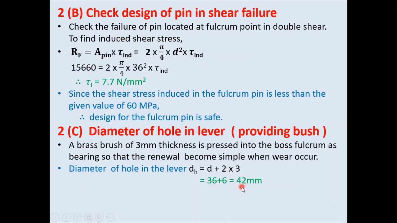Elements of Machine Design CH02 L13 Numerical on Bell Crank Lever