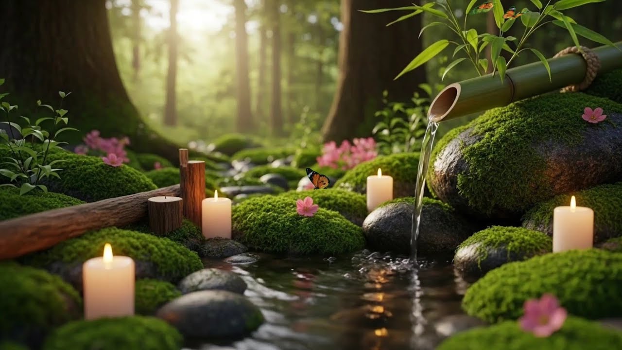 Beautiful Piano with Flowing Water 🌿 Deep Healing Meditation Music for Calm Sleep and Relaxation