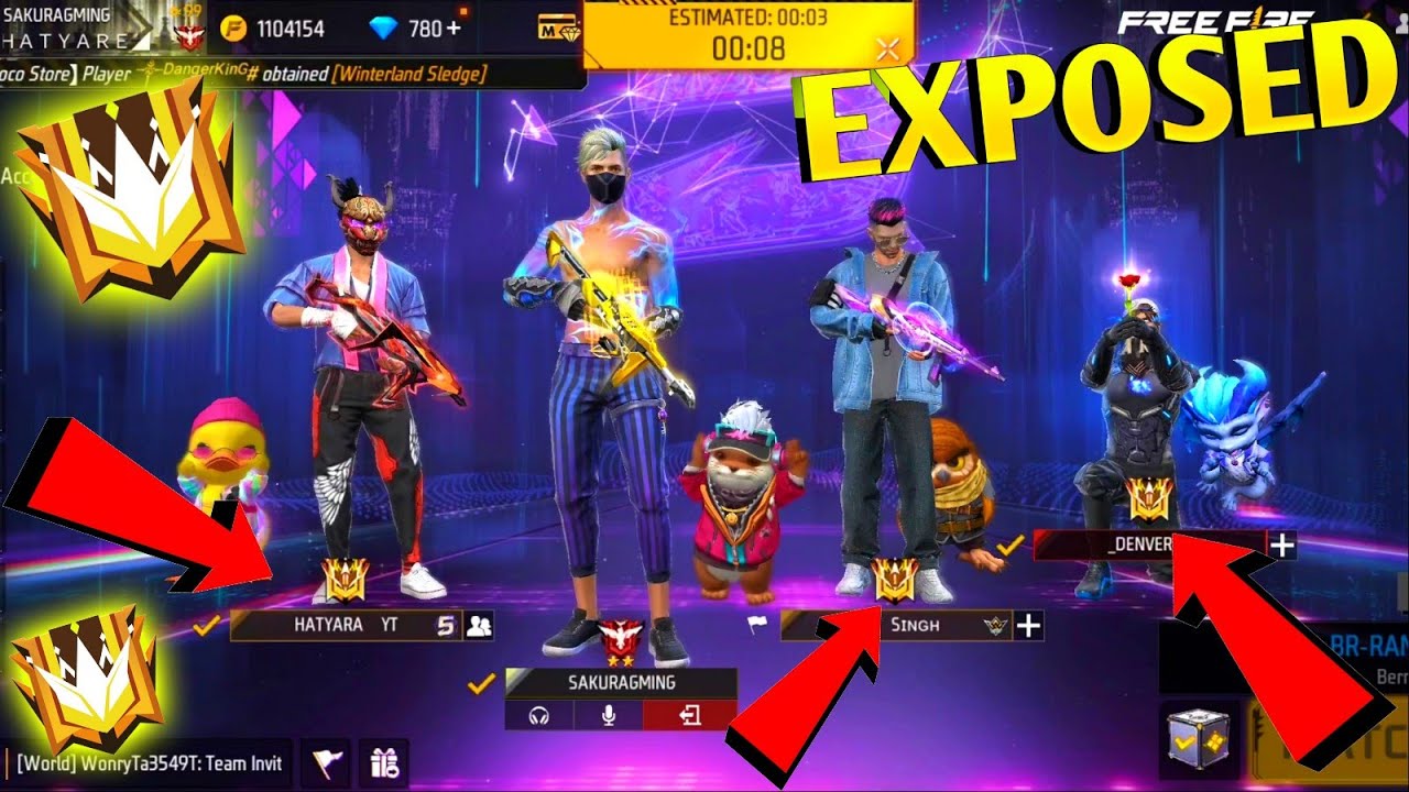 All Grandmaster Players Exposed In Free Fire || How To Fast Rank Pushed || Garena Free Fire || 🤡