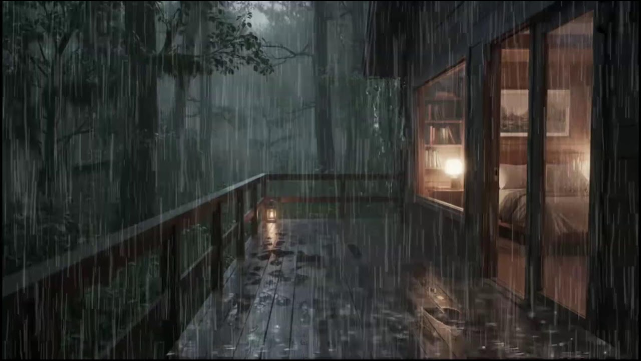 Soothing Rain Atmosphere in a Cozy Forest Cabin 🌧 Gentle Rain for Deep, Restful Sleep
