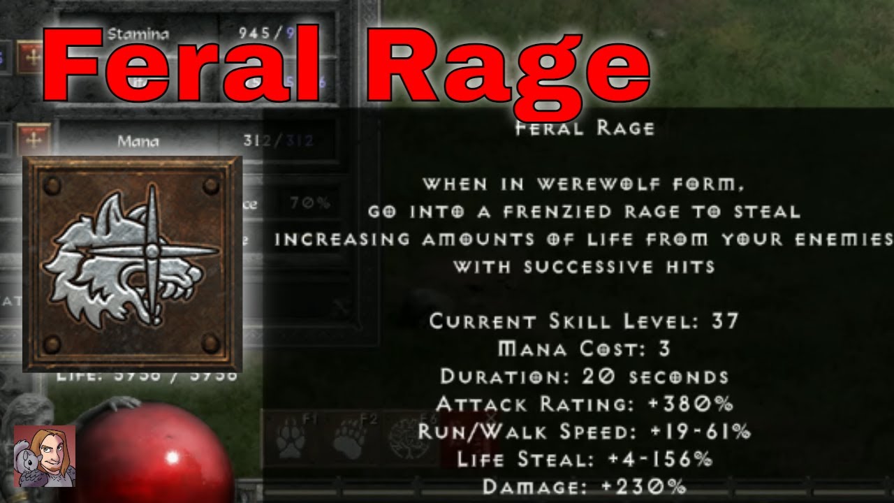 D2R Skills & Abilities - Feral Rage, Shapeshifting (Druid)