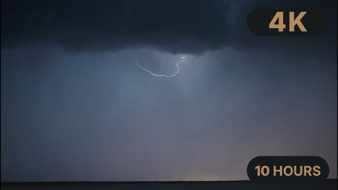 Plainview Texas Thunderstorm - 10 Hours of Wind & Distant Thunder for Sleep, Focus & TV 4K