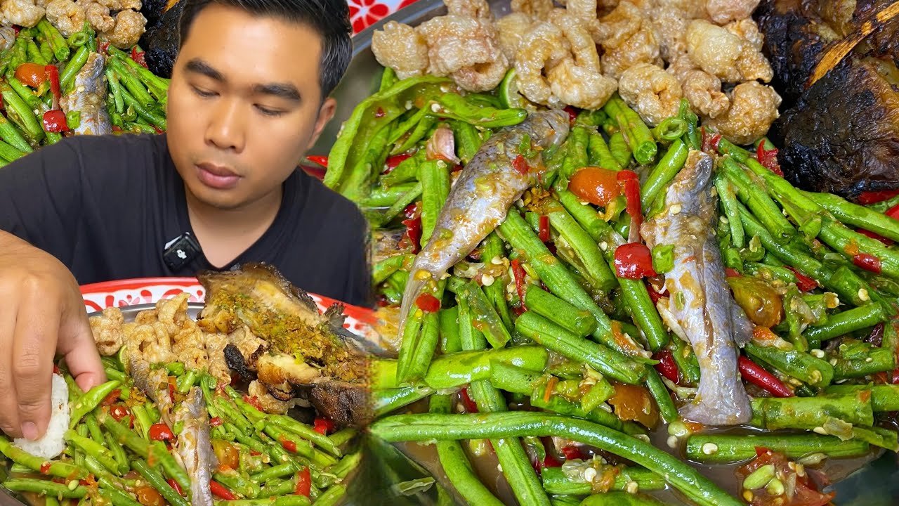อั่วปลาดุกตำถั่วแซ่บๆ#asmr #food #อาหาร 