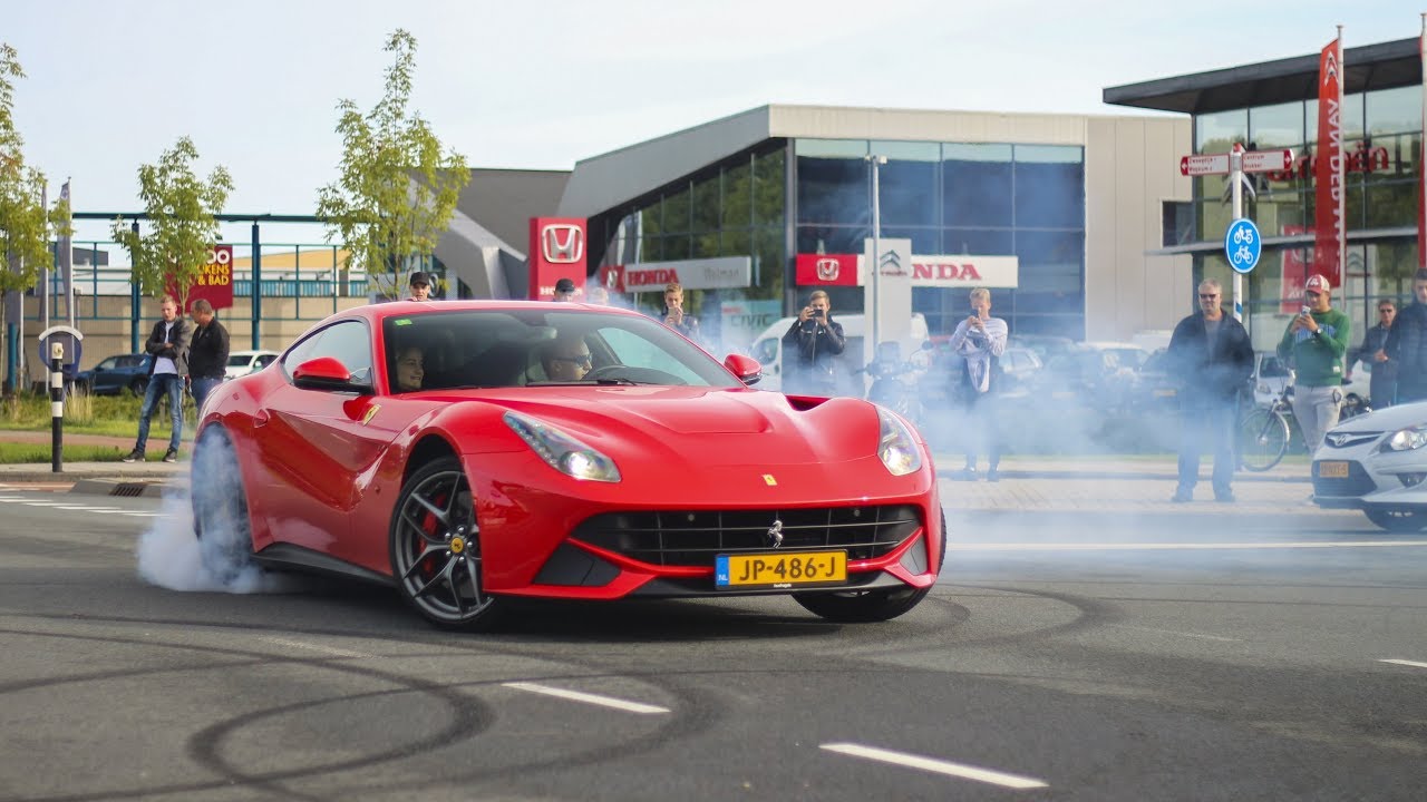 Supercars Arriving - BURNOUTS and Accelerations! F12berlinetta, M6 GT3, Carrera GT, M4 DTM etc!