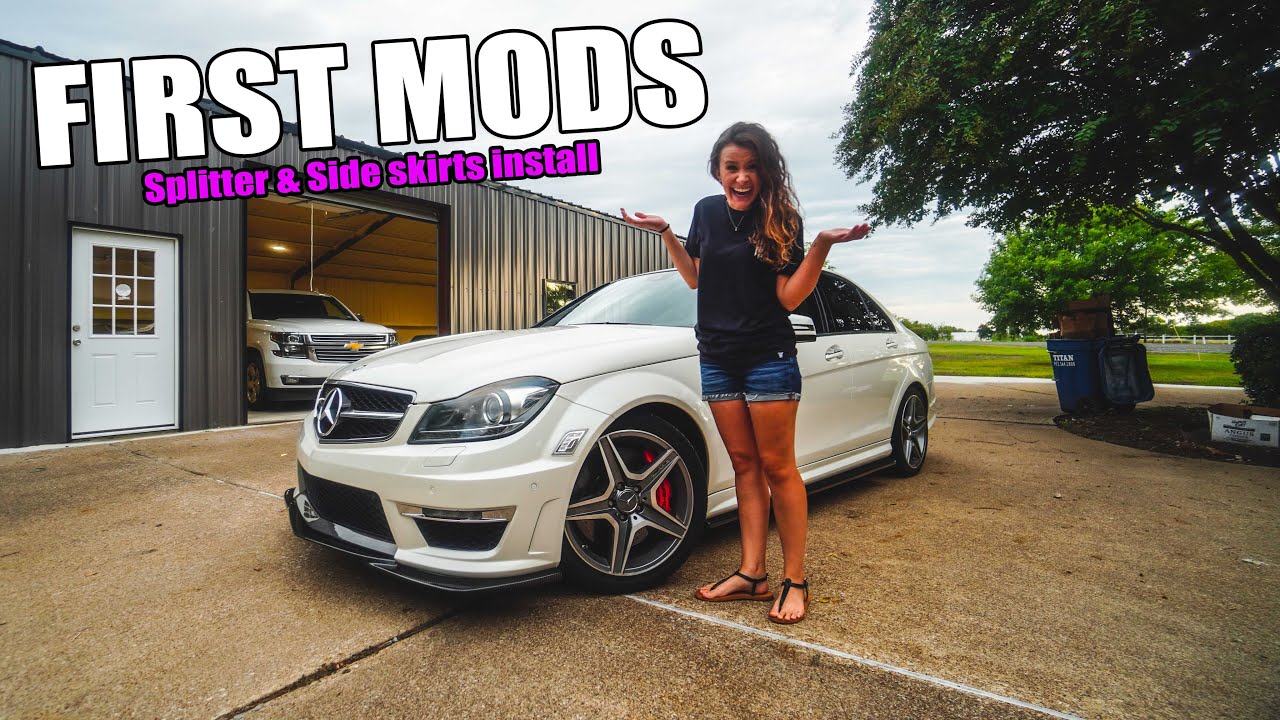 SURPRISE! First Mods to her Mercedes C63 AMG!