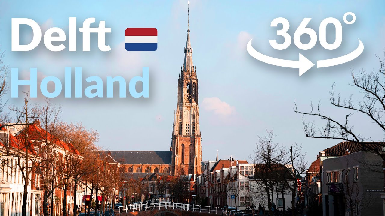 Old Dutch City VR Tour by Sunset - Relaxing Walk - VR 360&deg; 5K Video Hike - Delft, The Netherlands