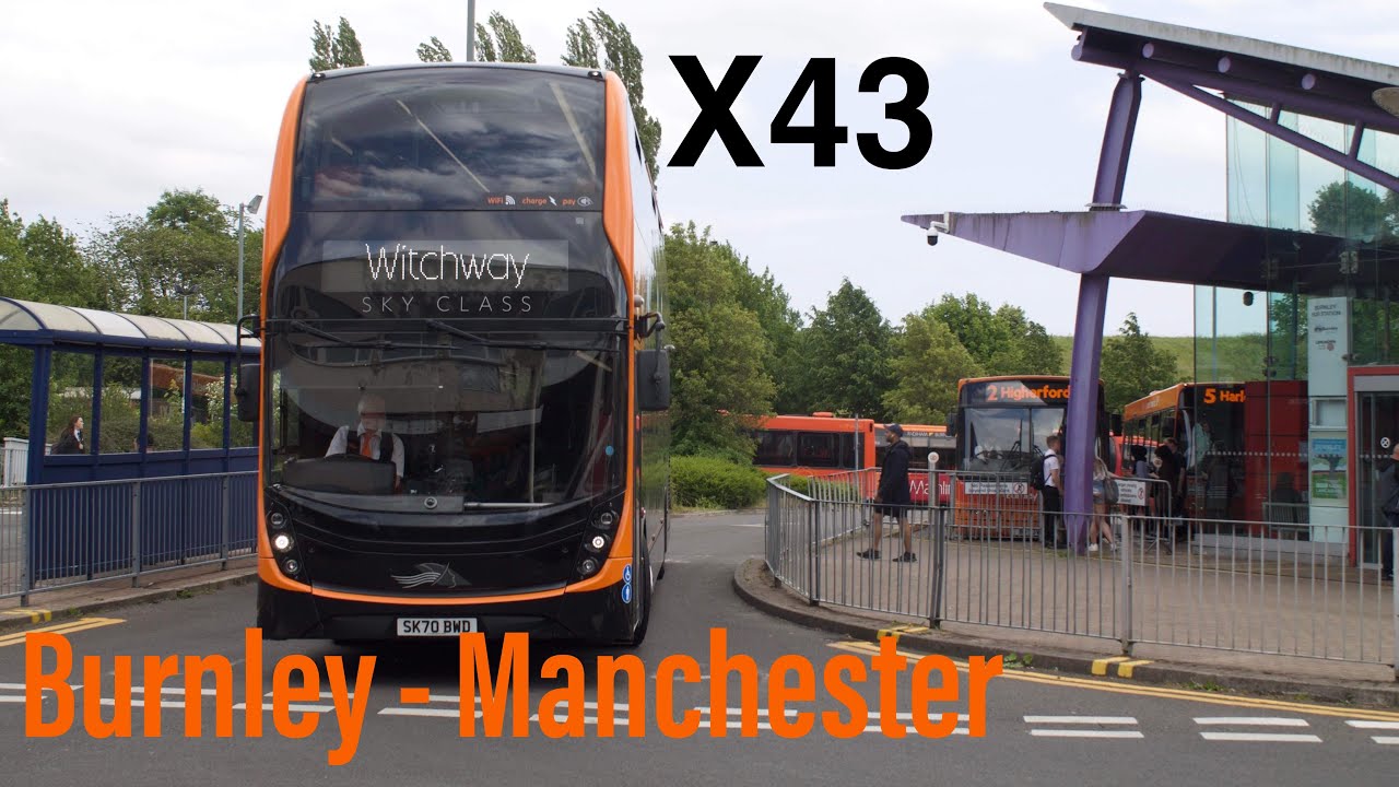 Route Visual. Transdev Burnley: X43 Burnley - Manchester Chorlton Street
