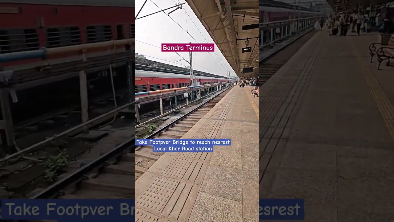 Bandra Terminus Station. Nearest Local at Khar Road #trains #railwaycontent #mumbai #bandra #travel