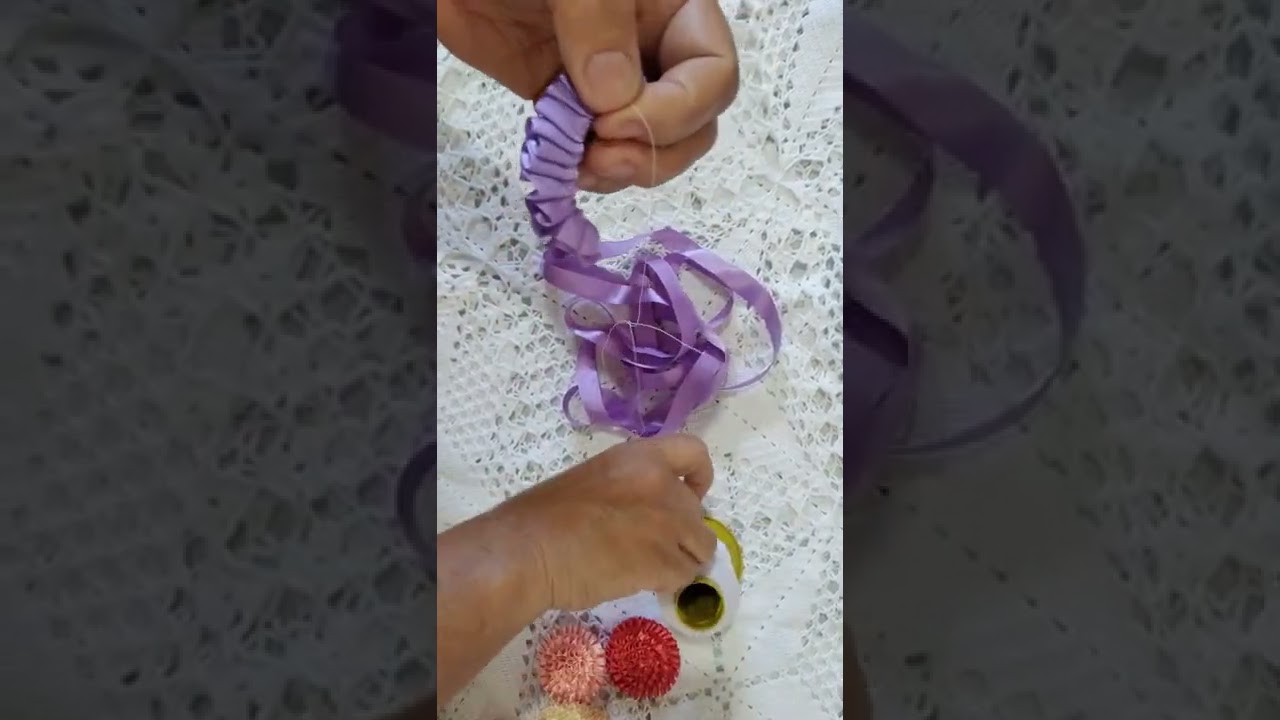 Como fazer rosa, com fita de cetim Ines Souza.