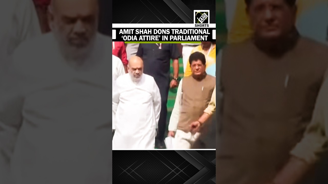 Delhi: Home Minister Amit Shah spotted in traditional Odia attire in Parliament