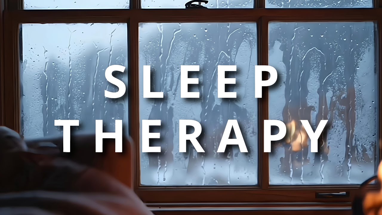 Sleep Therapy: 3.5 Hours of Cozy Fireplace & Rain on Window for Deep Rest