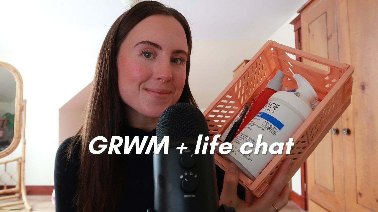 ASMR ~ Get Ready With Me (Hair, Skincare, Makeup) + Life Updates 🤎 | clicky whispers