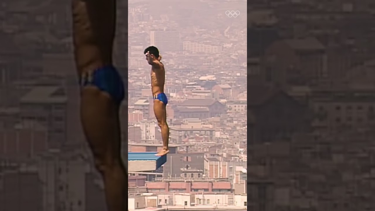 Diving with an unreal view at Barcelona 1992! 🌇
