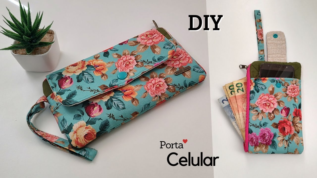 Carteira Porta Celular com 3 divisórias