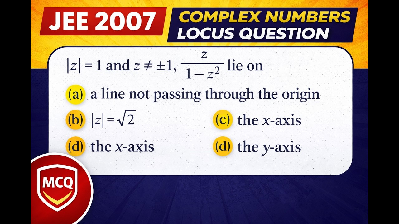 Locus of ( \dfrac{z}{1 - z^2} ) when (|z| = 1) #jeemaths #pyq #maths JEE Complex numbers PYQ