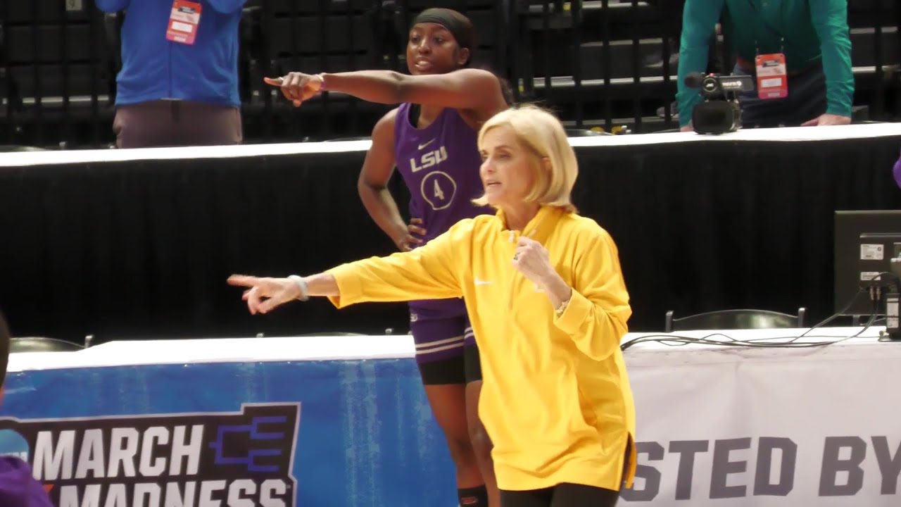 LSU Kim Mulkey FRIDAY practice footage for Baton Rouge Regional