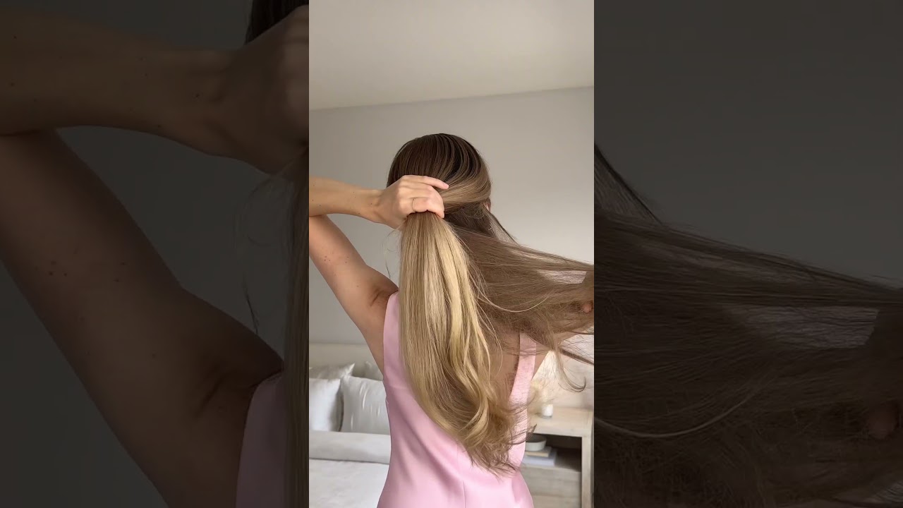 EASY ponytail hairstyle 💗 #hairtutorial #easyhairstyles #longhairstyles #ponytail