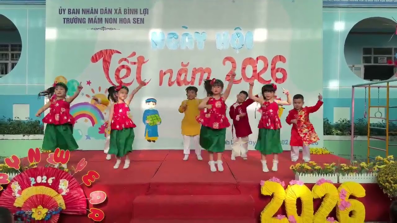 Múa Hạnh phúc xuân ngời 2026 - lớp lá 2 MN Hoa Sen