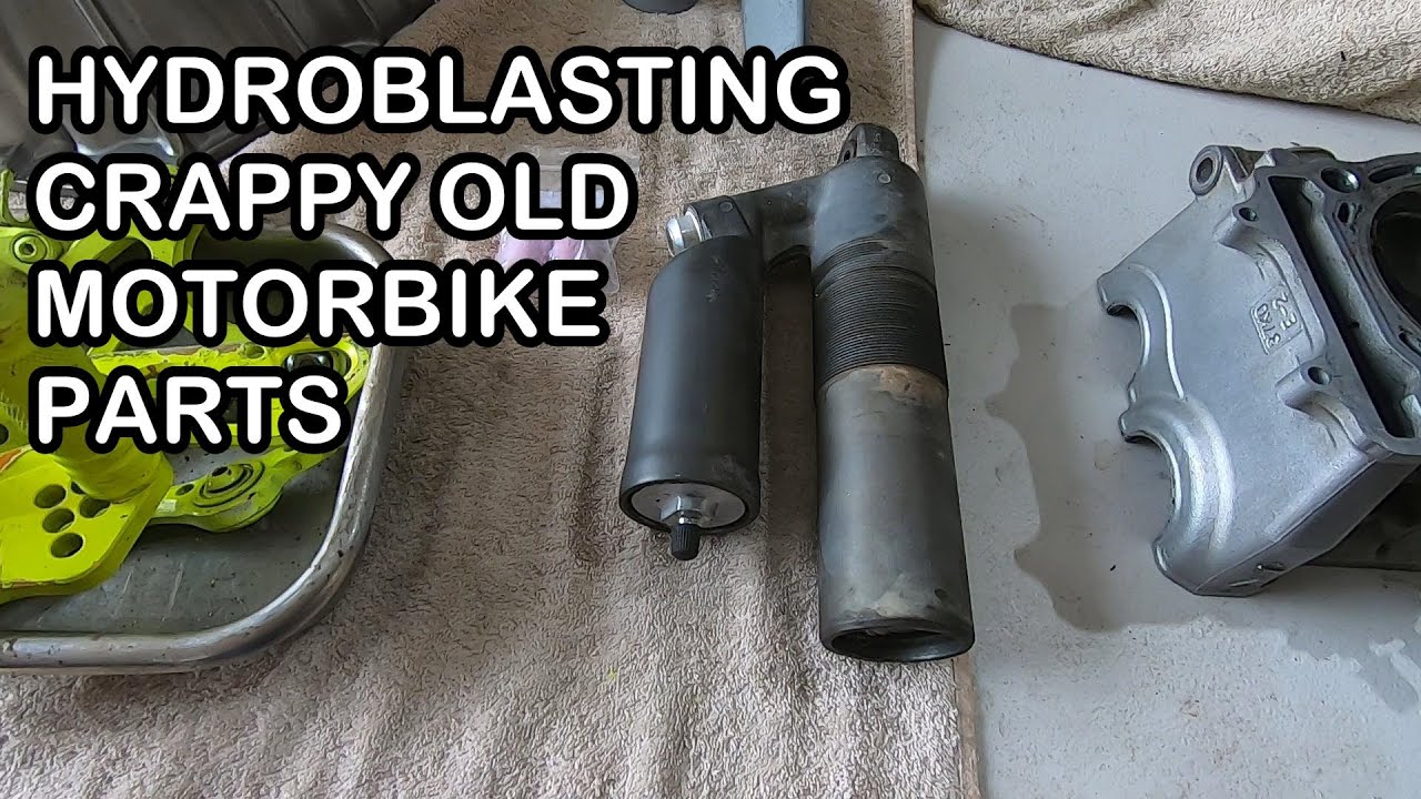 Amazing TRANSFORMATION! Restoring old motorcycle parts by dry blasting then HYDROBLASTING