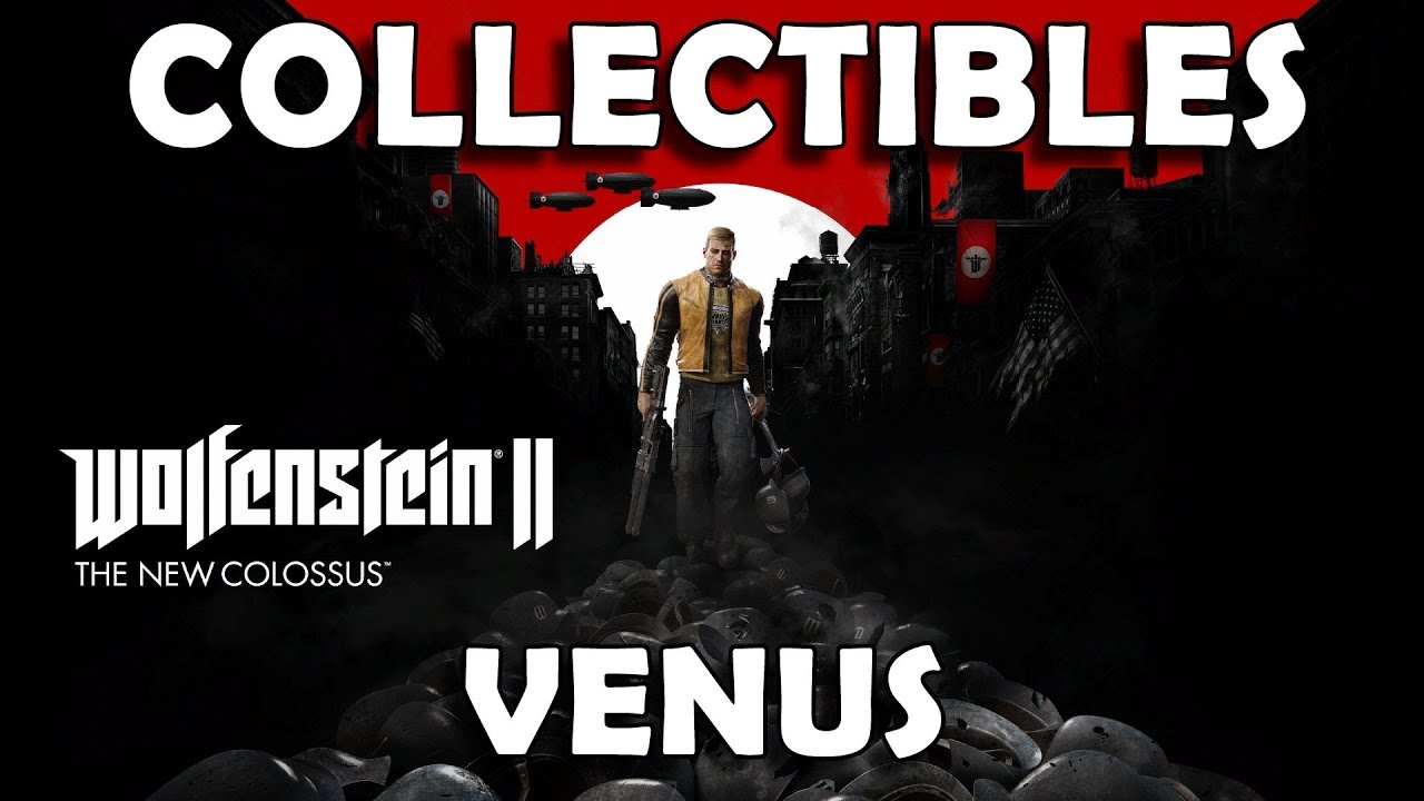 Wolfenstein 2 The New Colossus - Venus Collectible Locations (Gold, Art, Cards, Records, Toys)