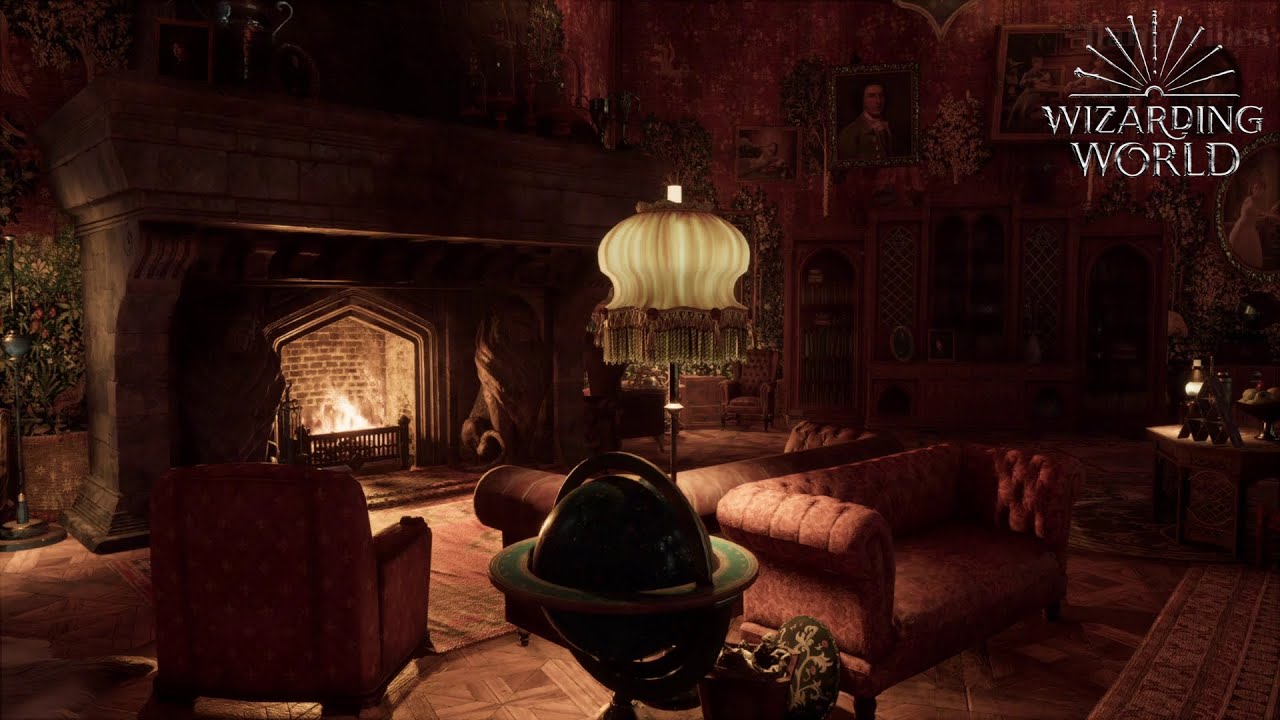 Gryffindor Fireplace Ambience with Crackling Fire Sounds - Harry Potter & Hogwarts Legacy