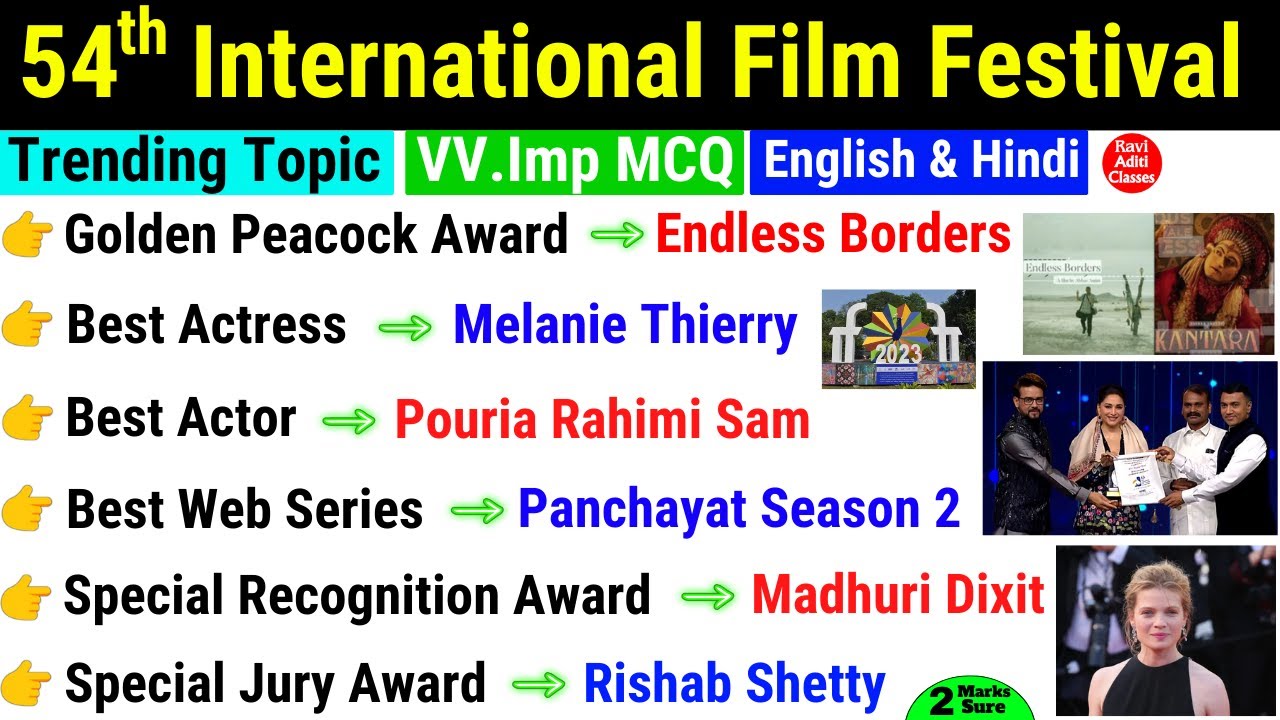 54th International Film Festival of India 2023 | Film Awards 2023 |  Important Current Affairs 2023