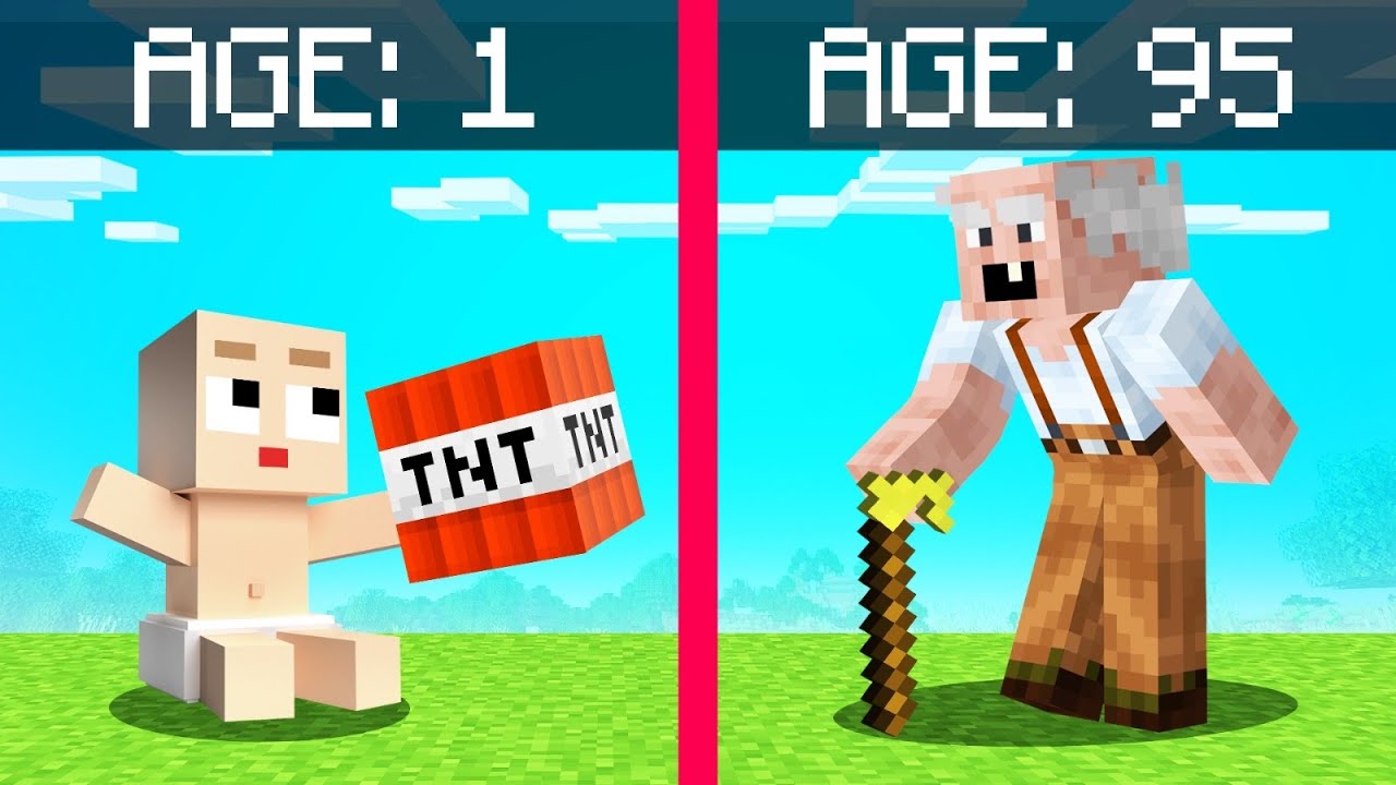 Playing Minecraft From BABY To GRANDPA…