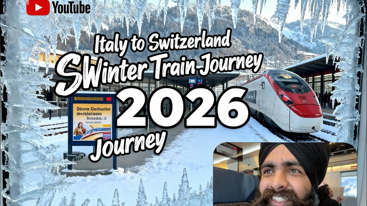 Italy 🇮🇹 to Switzerland 🇨🇭 by train in Winter icy weather | Satvinder Singh Uppal
