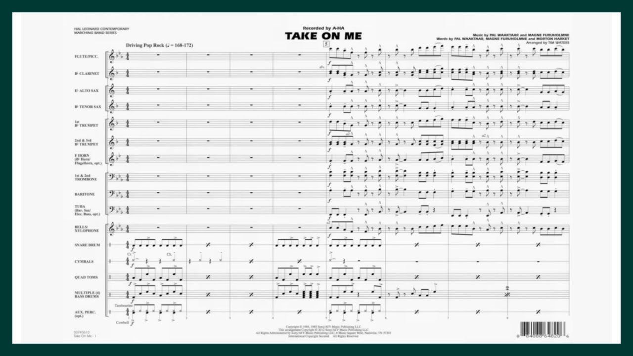 Take On Me by a-ha | Arr. Tim Waters