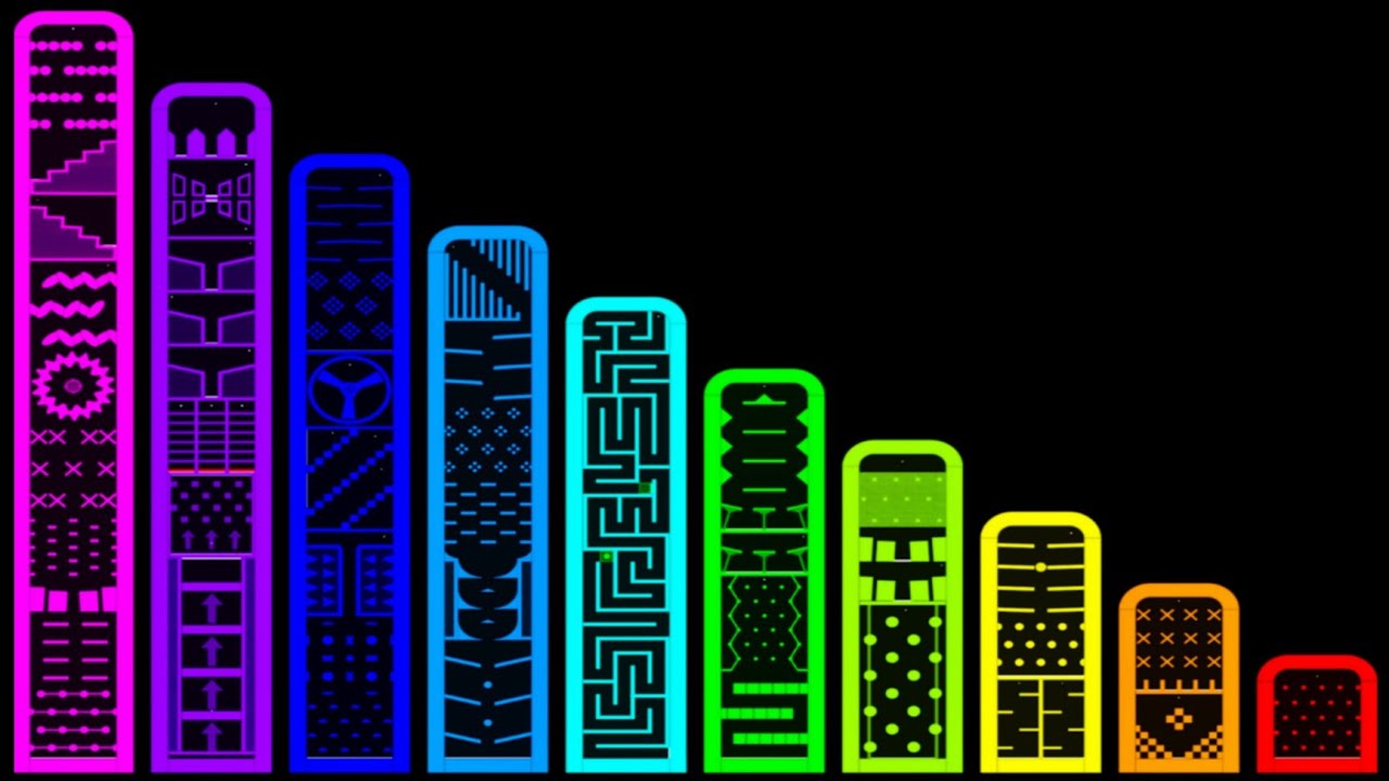 Climb The Colorful Towers Race! - 10 Colors - Marble Race In Algodoo
