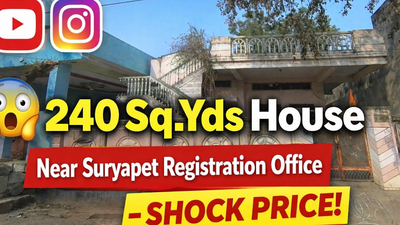 😱 240 Sq.Yds House Near Suryapet Registration Office – Shock Price!