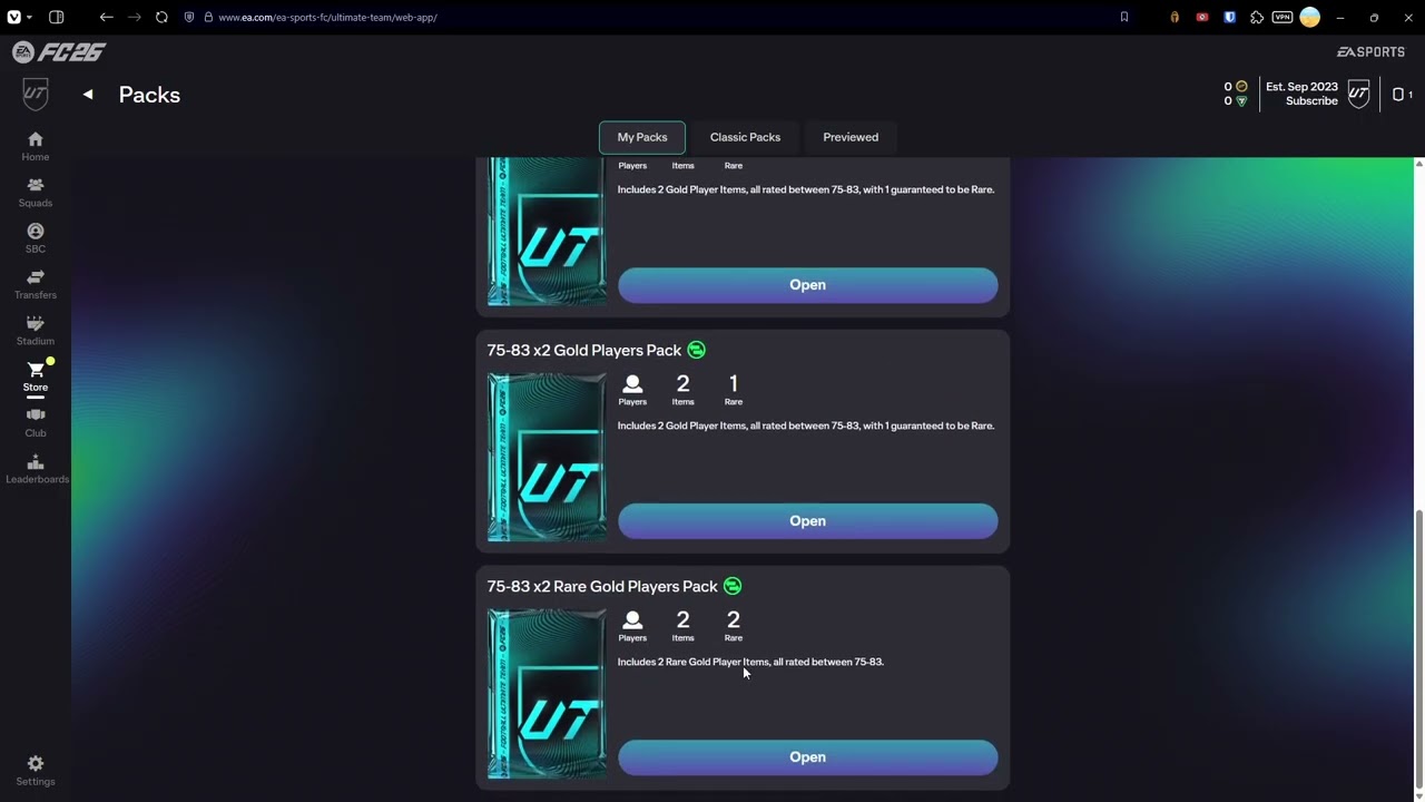 How to Claim Packs in FC 26 Web App?