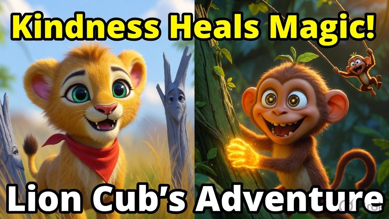 Luna the Lion Cub Heals a Magical Tree with Kindness | Animated Kids Story