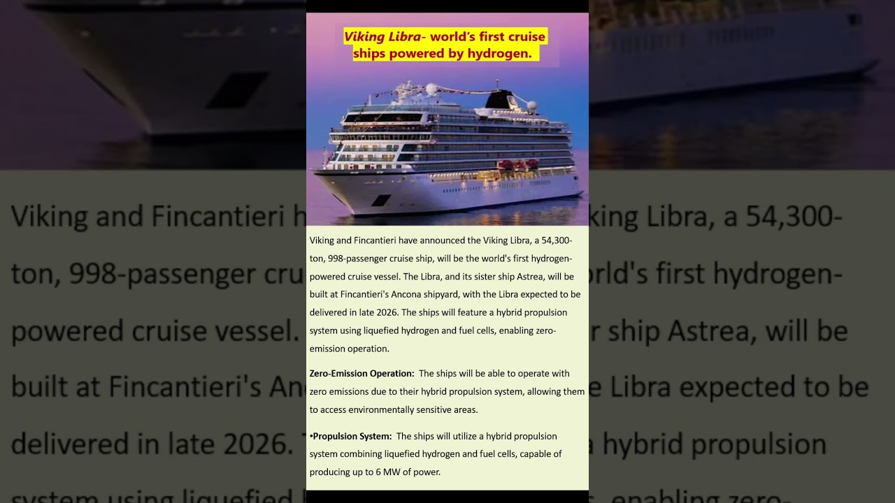 Viking Libra- world&rsquo;s first cruise ships powered by hydrogen.